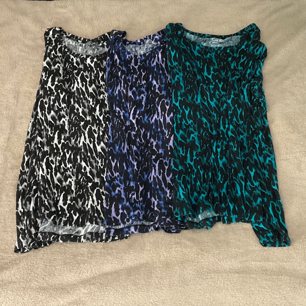 Apt. 9 Asymmetrical Shirt Set - Black, Blue, Teal